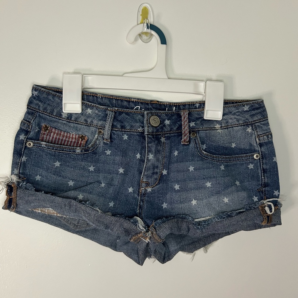 Aeropostale American Flag Shorty Shorts